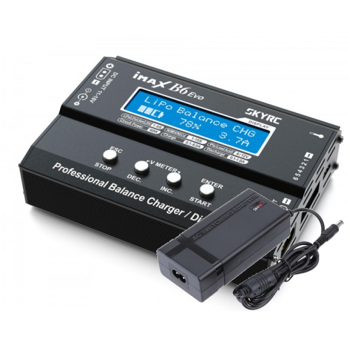 SkyRC iMax B6 Evo Charger 60W 6A 6S LiPo LiHv NiCd NiMh + power supply SkyRC 15V 4A